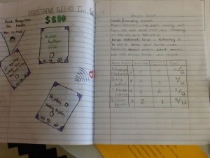 My media Tech invention design brief, technical drawing, and design matrix: This was the design process we used to come up with a technology that would be beneficial to us and the people around us. We created a phone that could detect the moods of the person you were calling or texting, and it would send you a voice message of what their emotion is.  It also had great voice recording.  